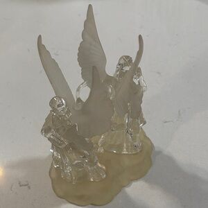 Vintage acrylic praying angel candle holder
